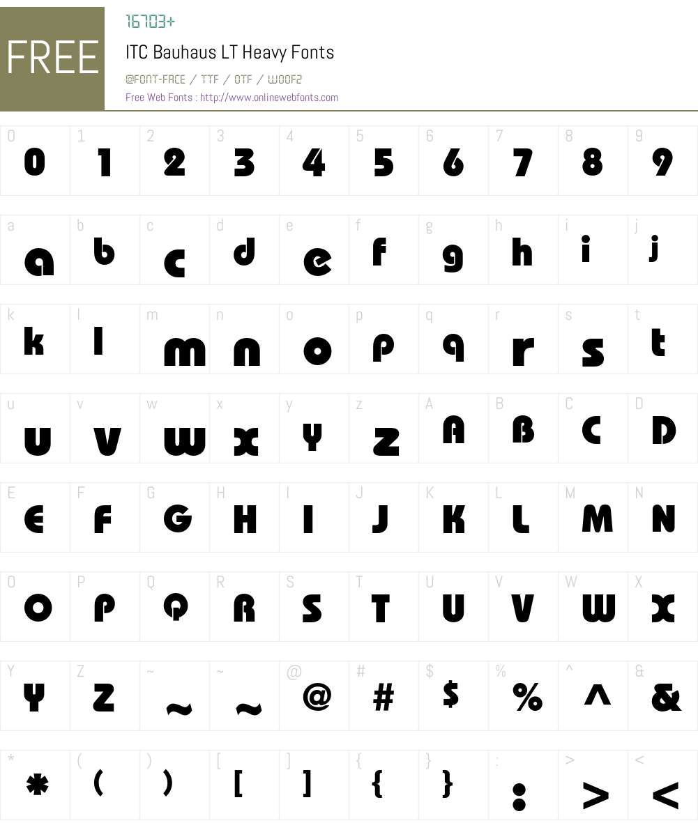 Bauhaus LT Font Screenshots