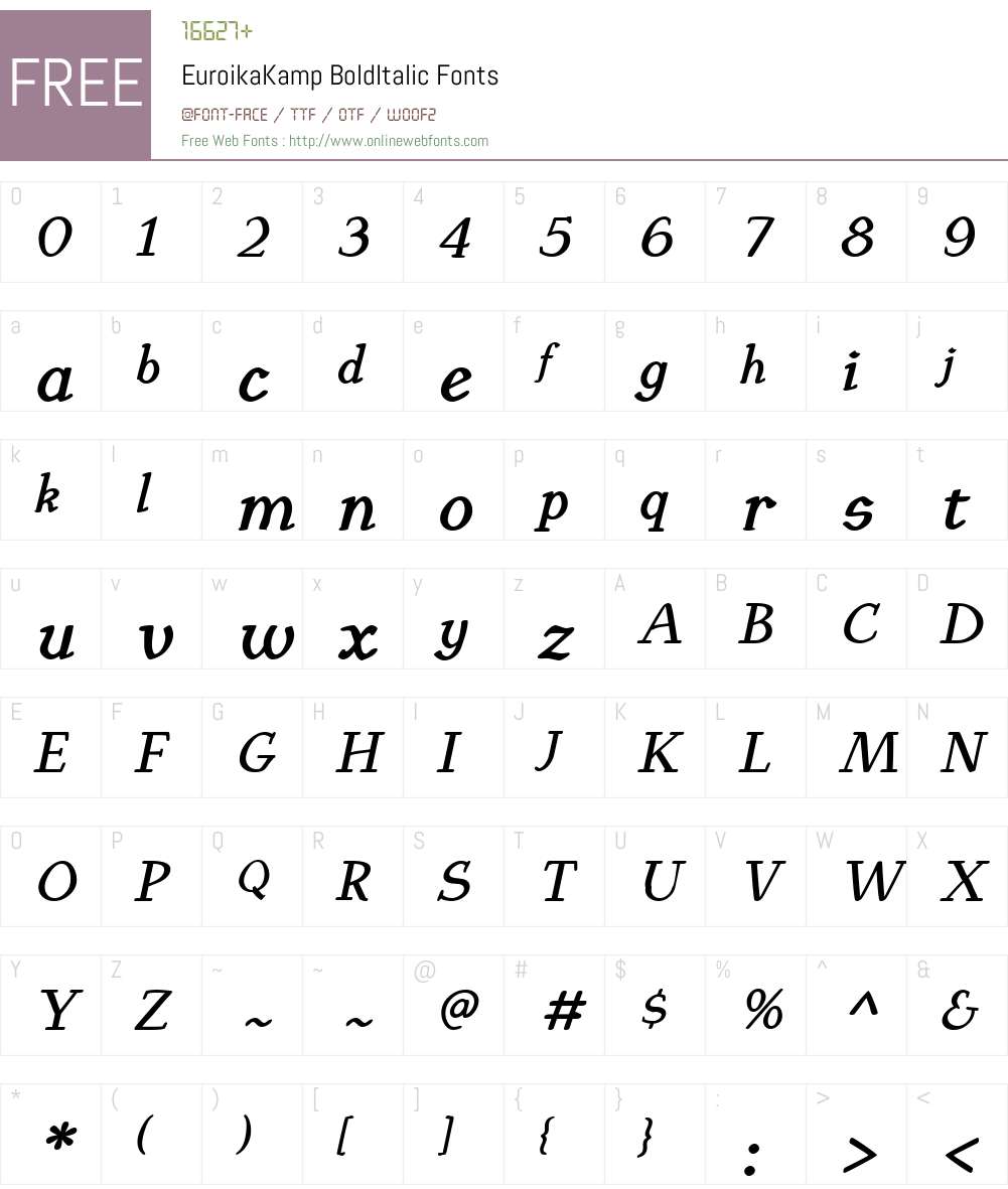 EuroikaKamp Font Screenshots