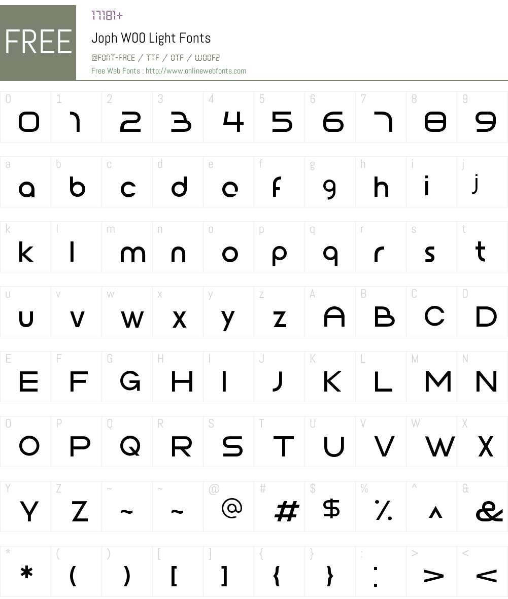 JophW00-Light Font Screenshots