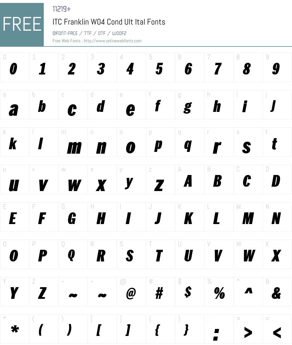 ITC Franklin Font Screenshots