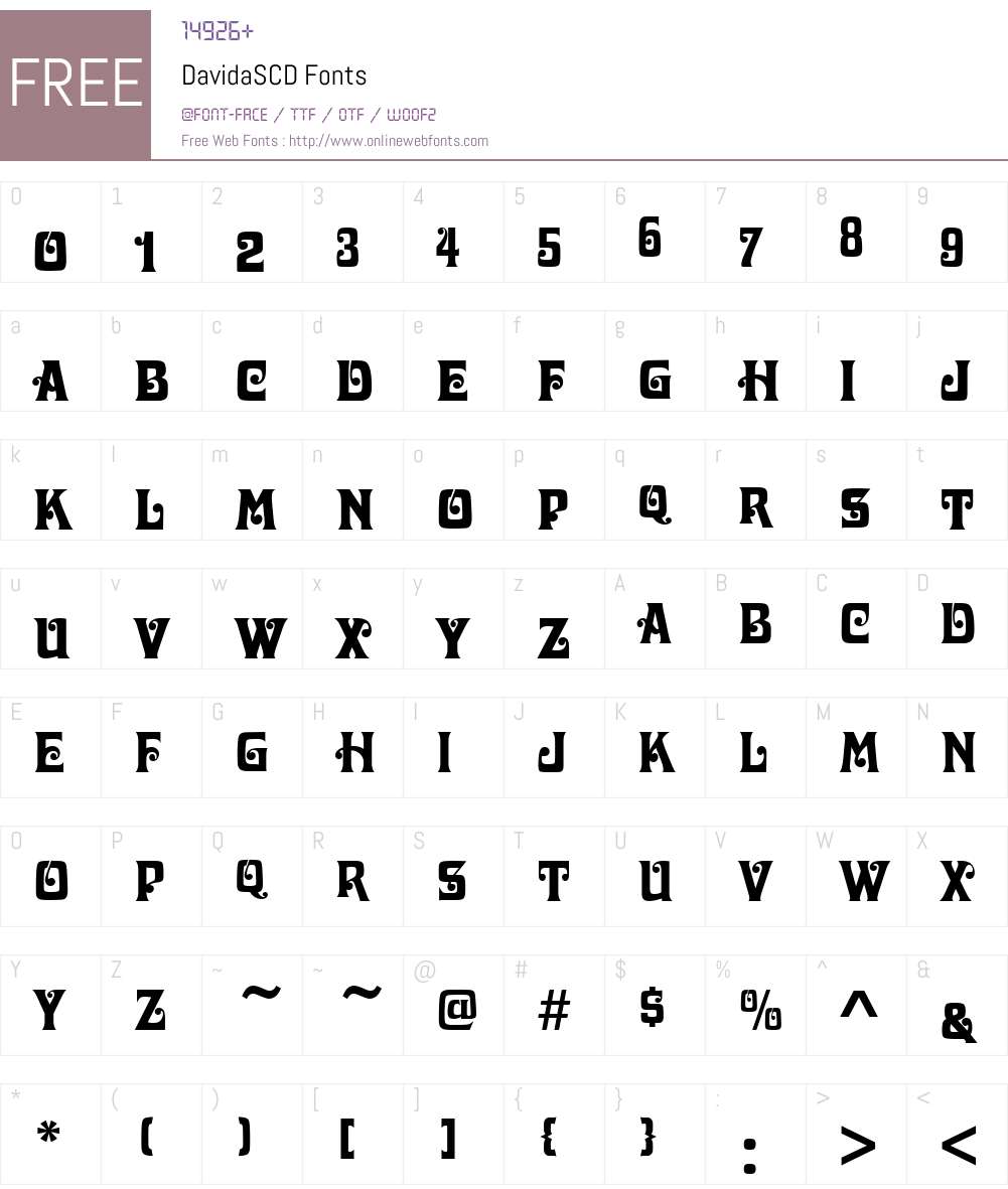DavidaSCD Font Screenshots