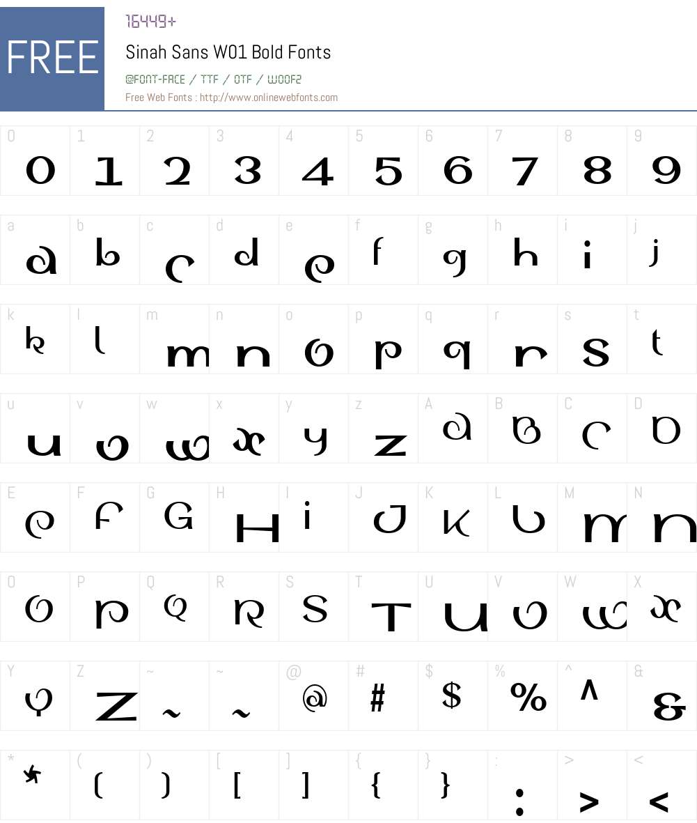 SinahSansW01-Bold Font Screenshots