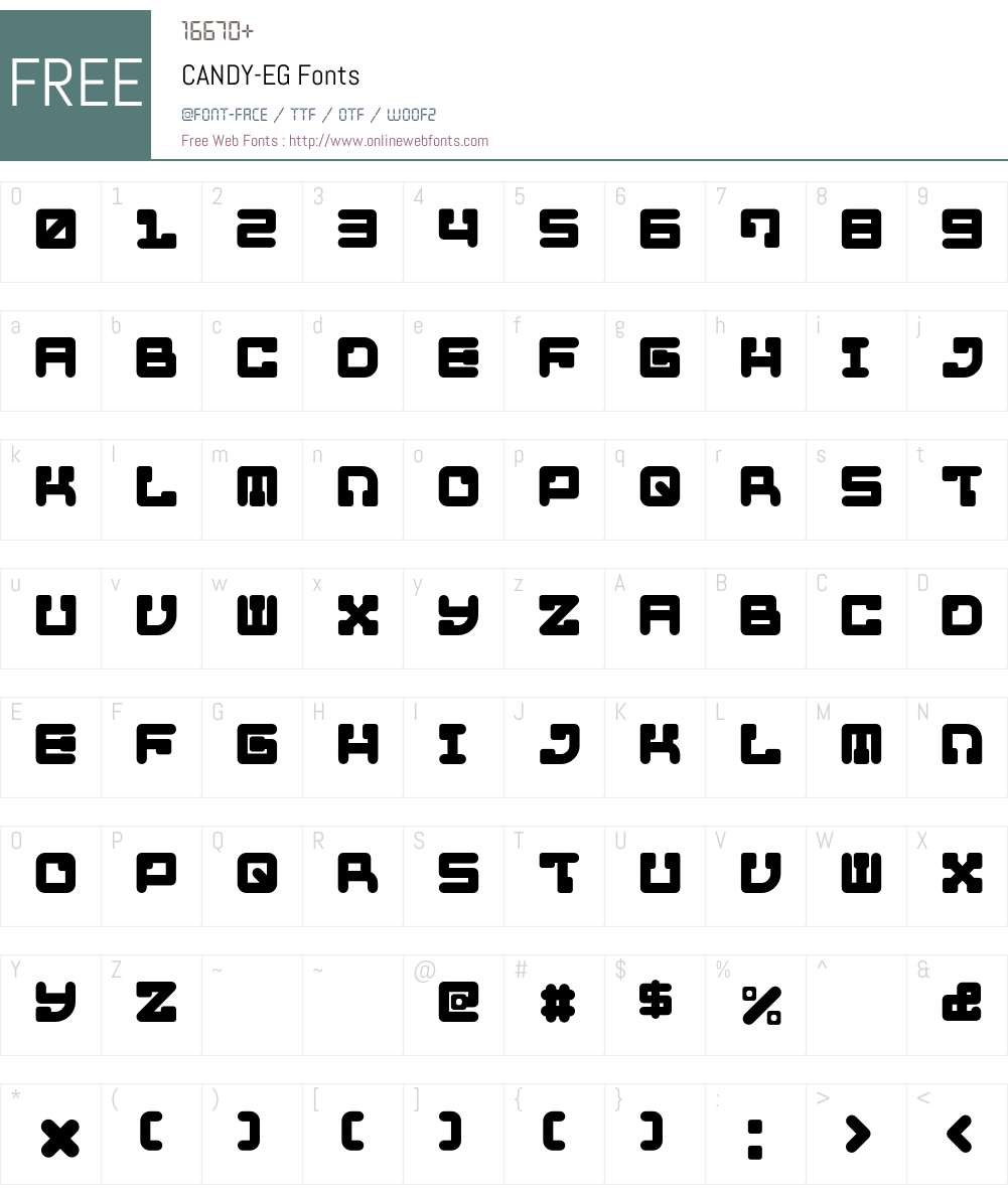 CANDY Font Screenshots
