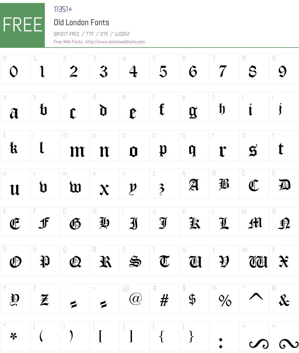 Old London Font Screenshots