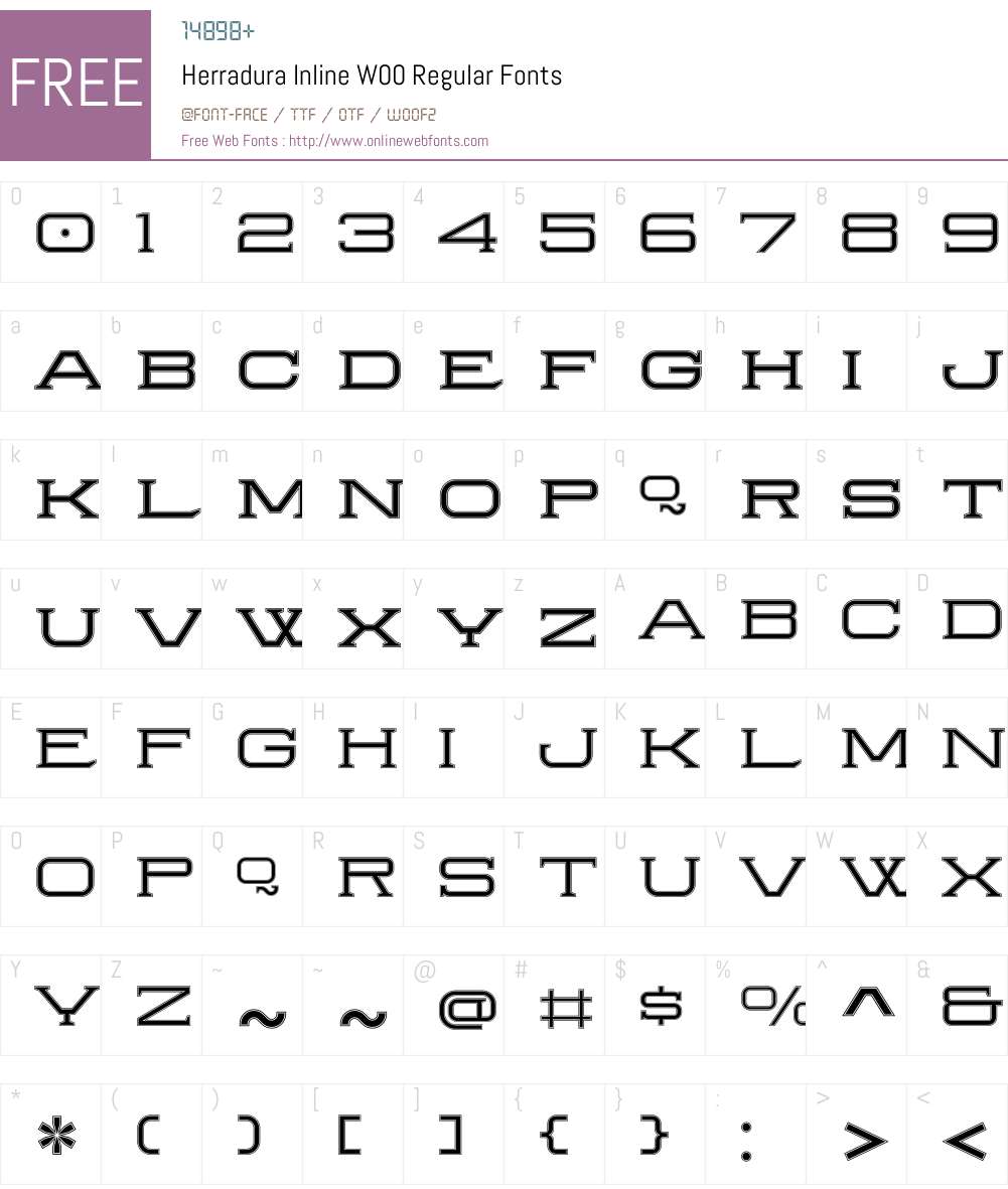 HerraduraInlineW00-Regular Font Screenshots