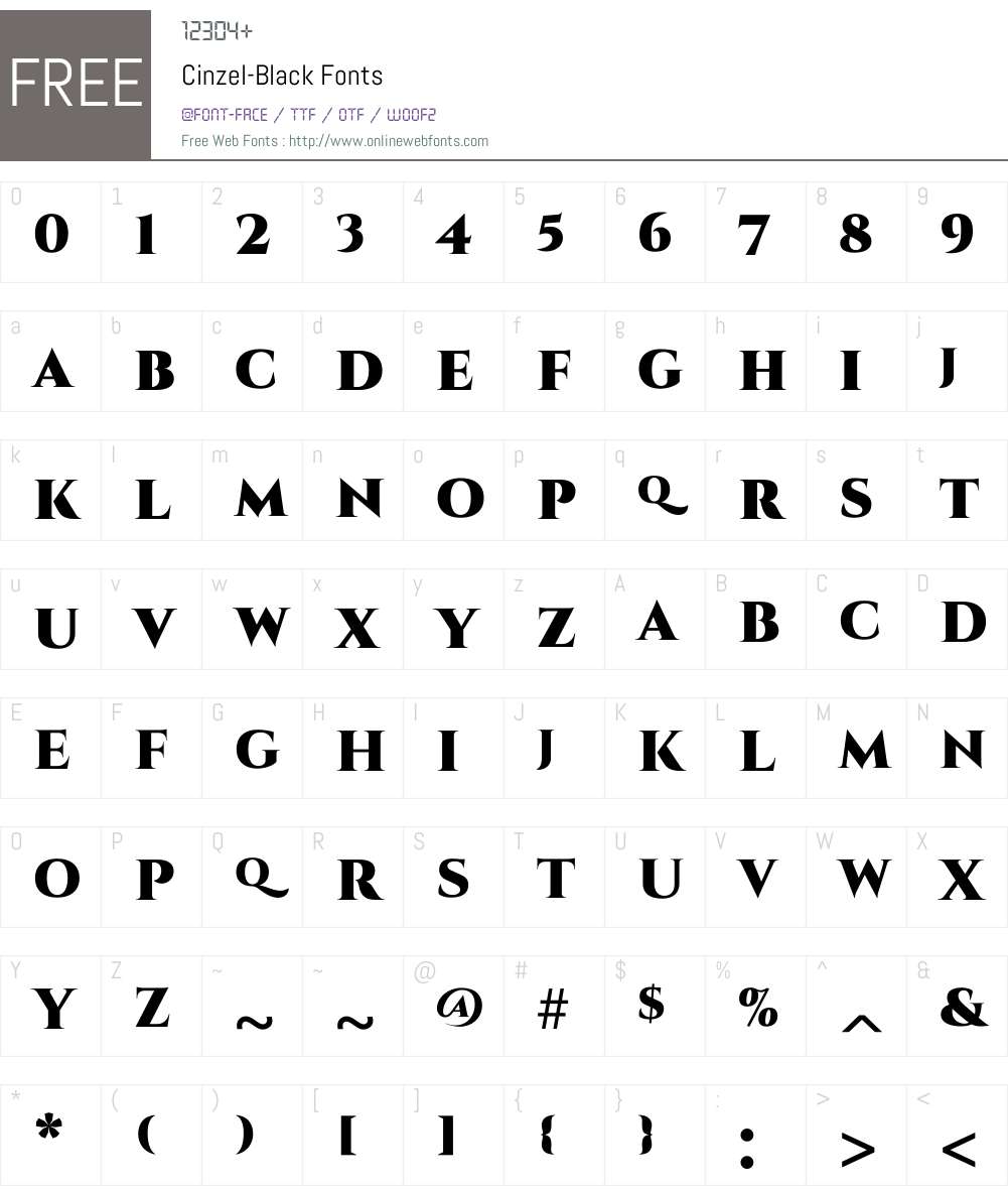 Cinzel Black Font Screenshots