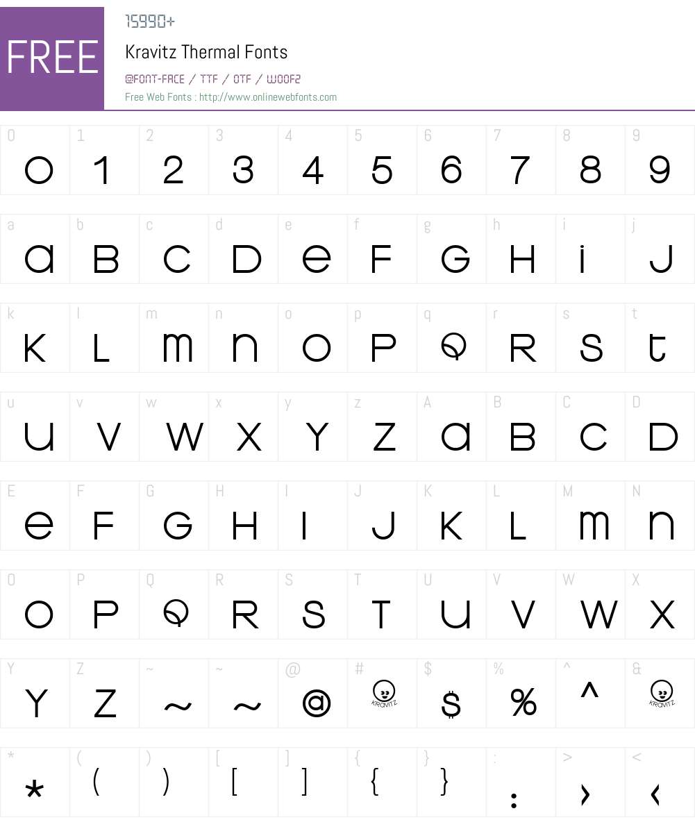 Kravitz Thermal Font Screenshots