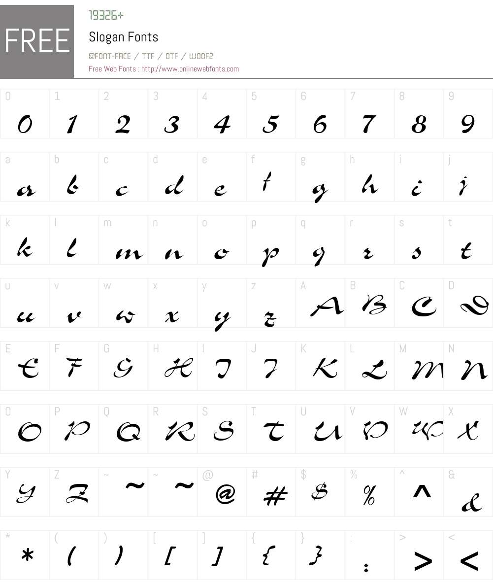 Slogan Font Screenshots