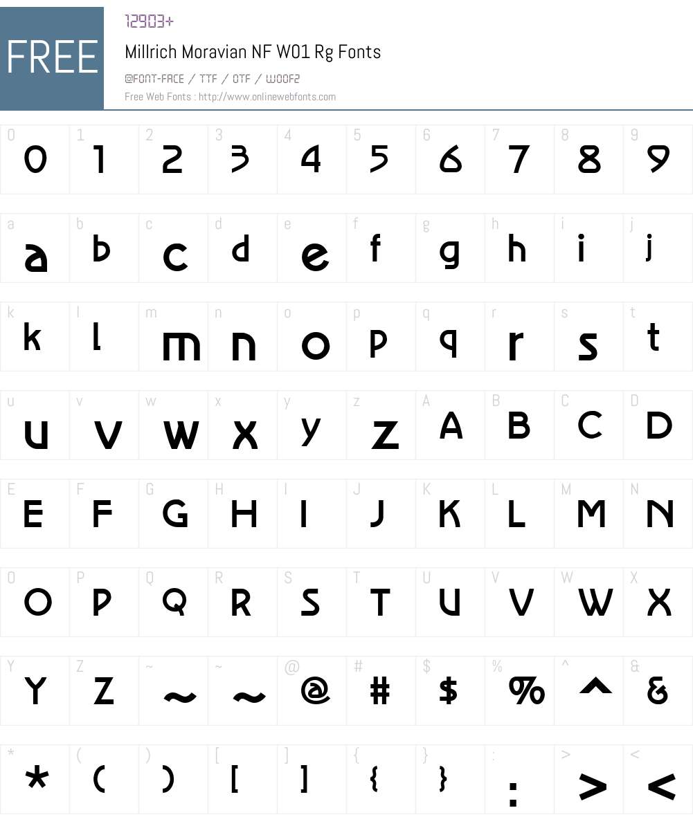 MillrichMoravianNFW01-Rg Font Screenshots