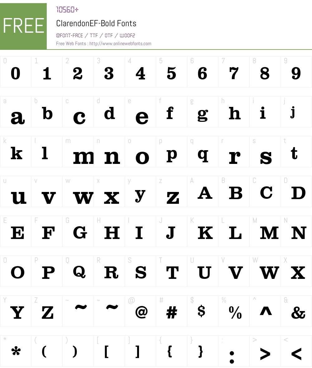 ClarendonEF Font Screenshots