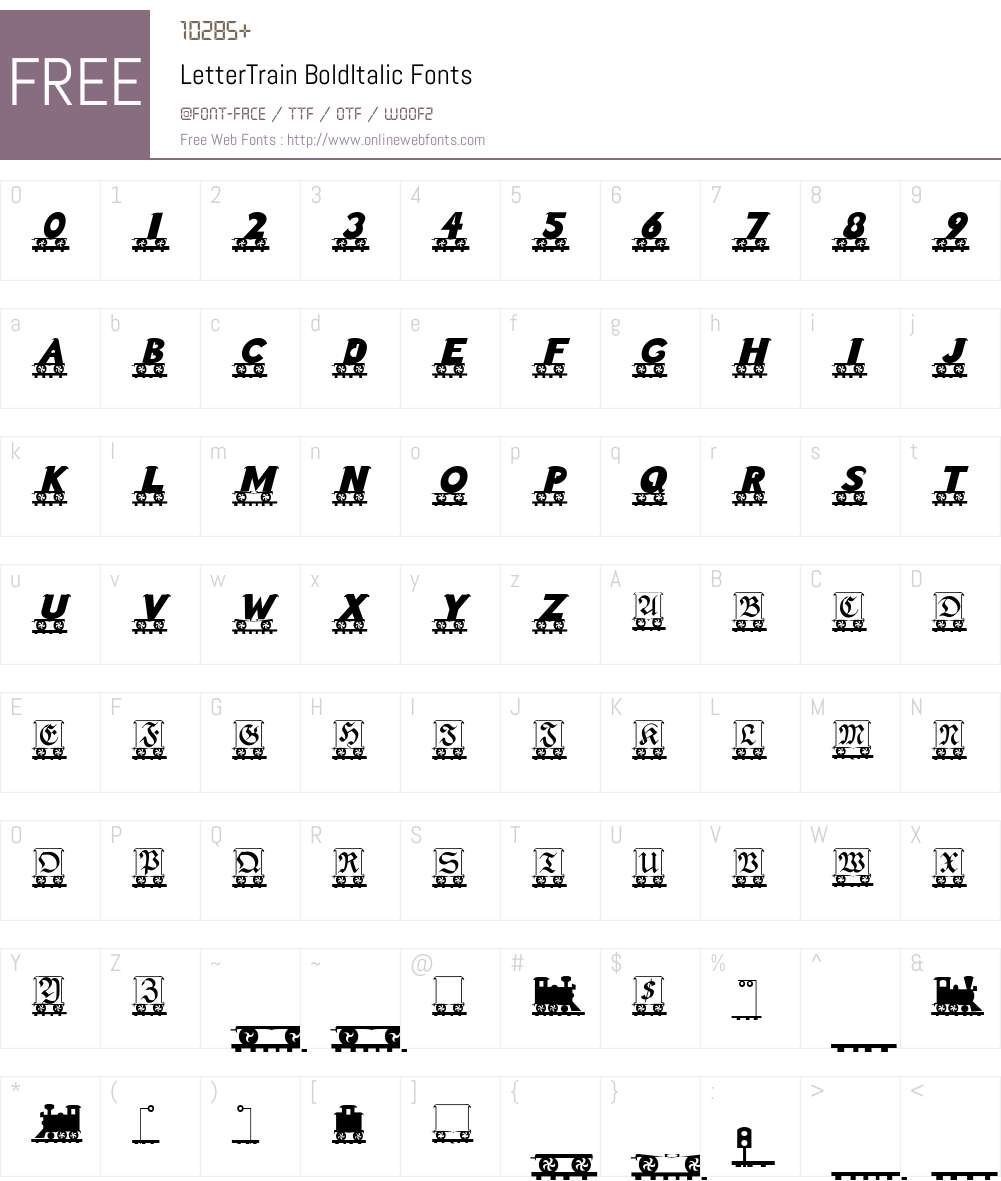LetterTrain Font Screenshots