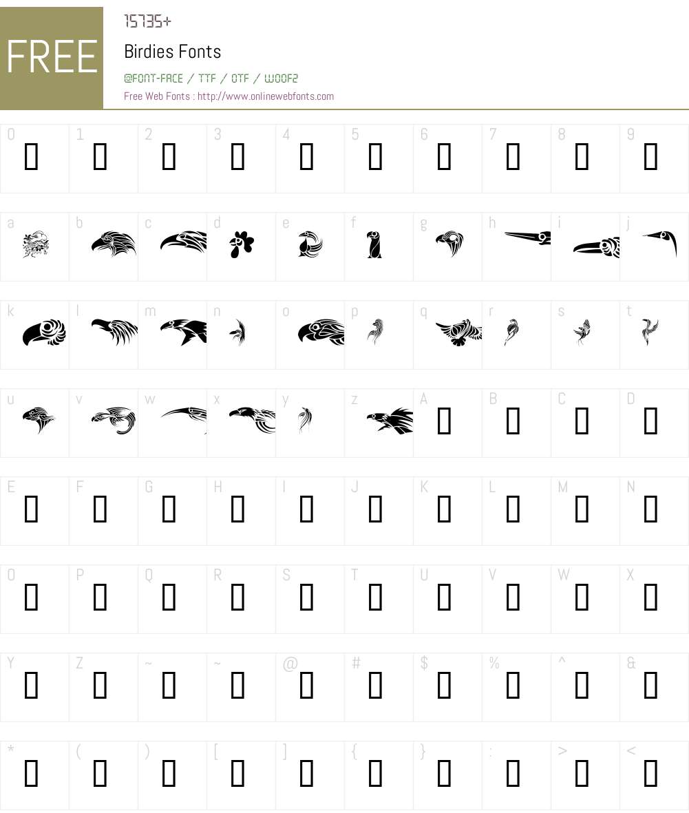 Birdies Font Screenshots