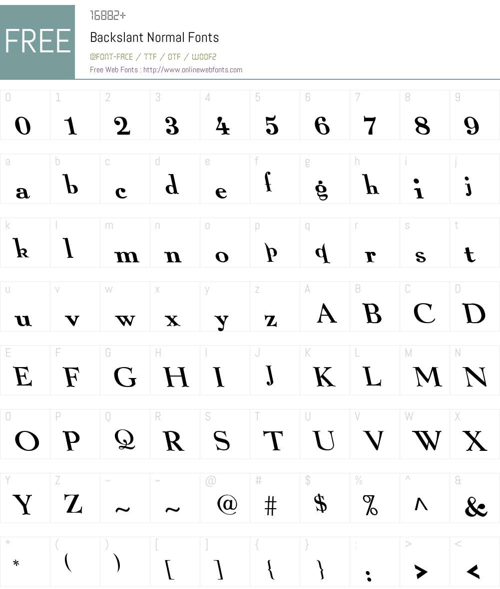 Backslant Font Screenshots