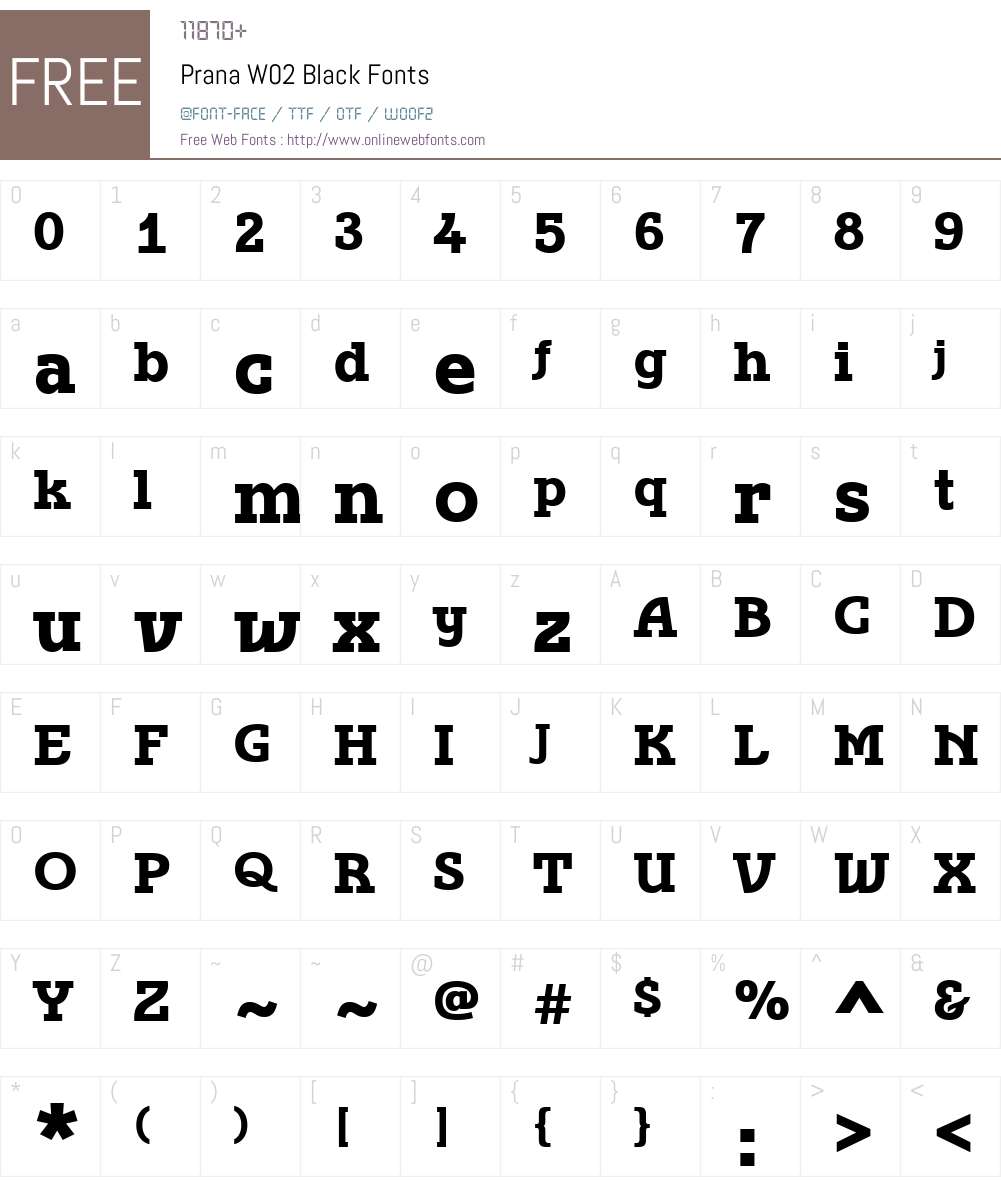 Prana Font Screenshots