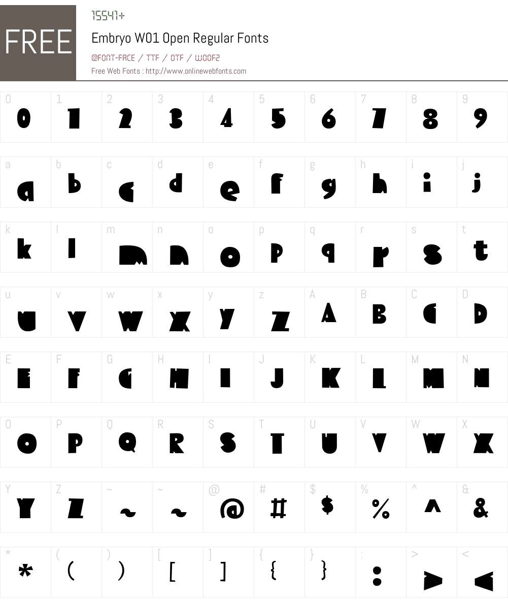 EmbryoW01-OpenRegular Font Screenshots