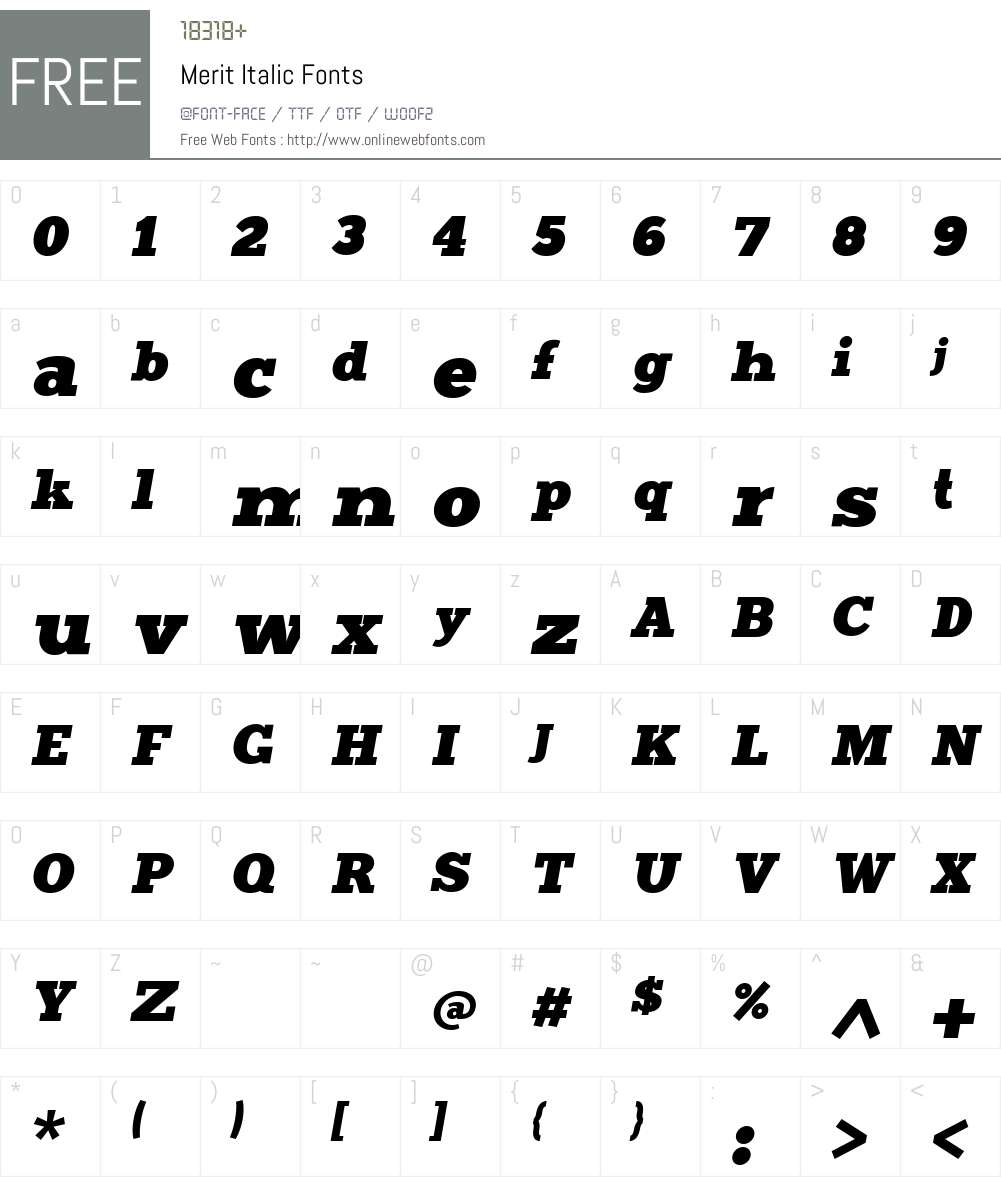 Merit Font Screenshots