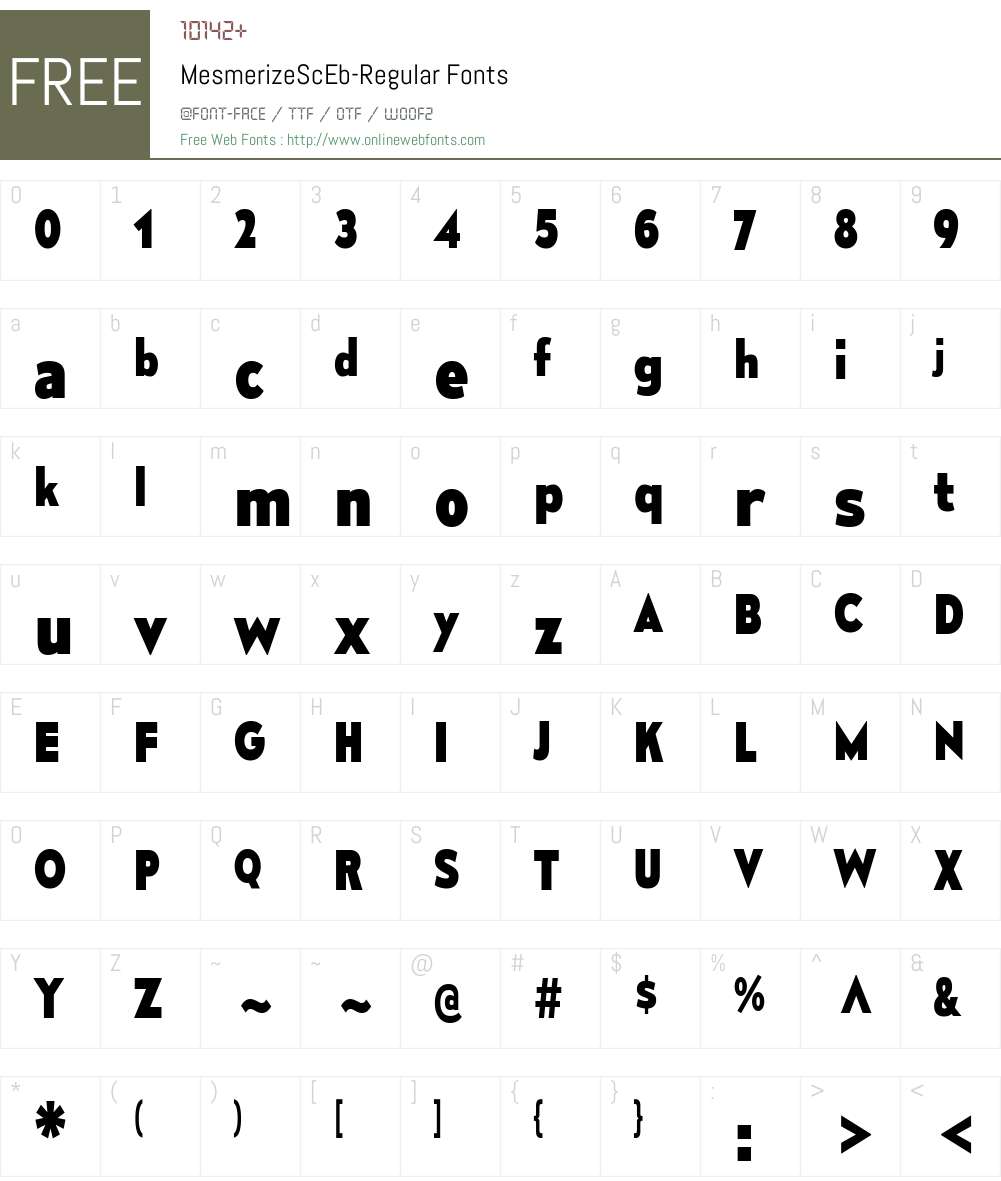 Mesmerize Font Screenshots
