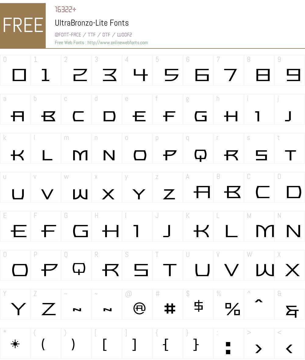 UltraBronzo Font Screenshots