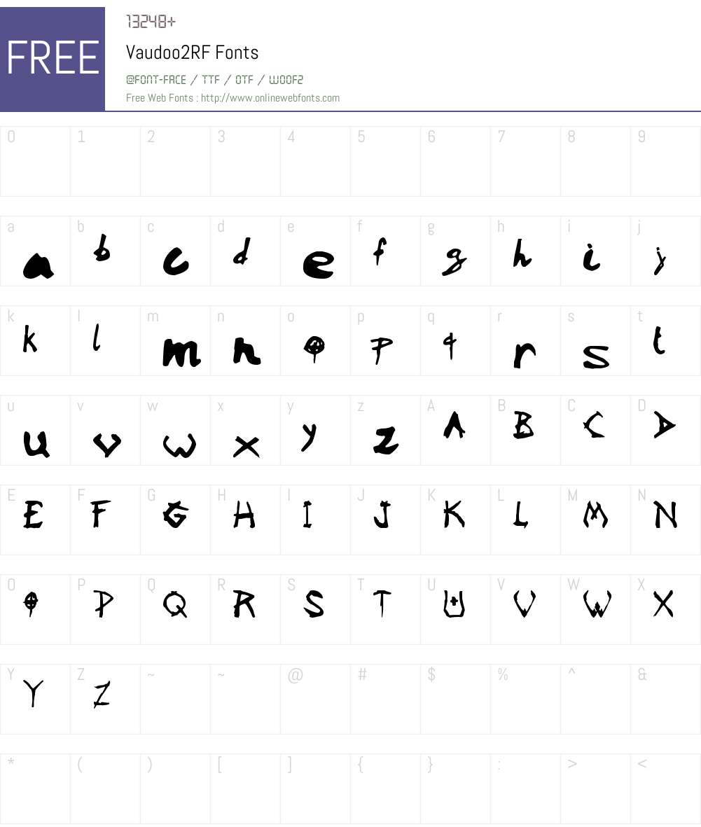 Vaudoo2RF Font Screenshots