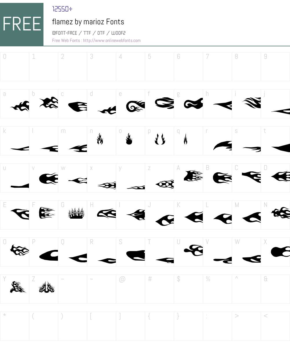 flamez by marioz Font Screenshots