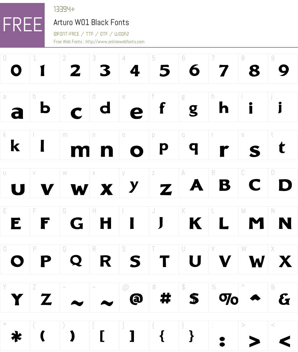 ArturoW01-Black Font Screenshots