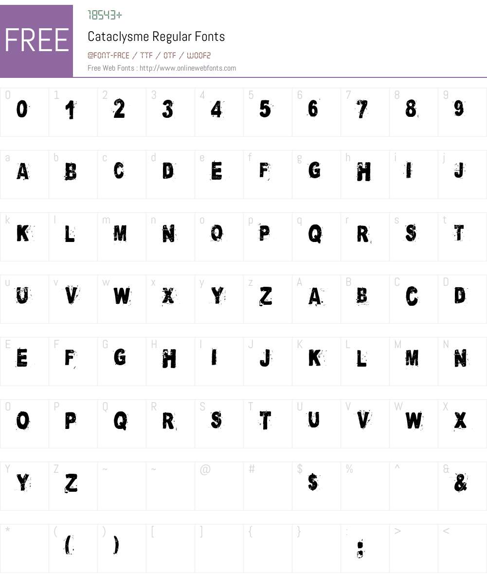 Cataclysme Font Screenshots