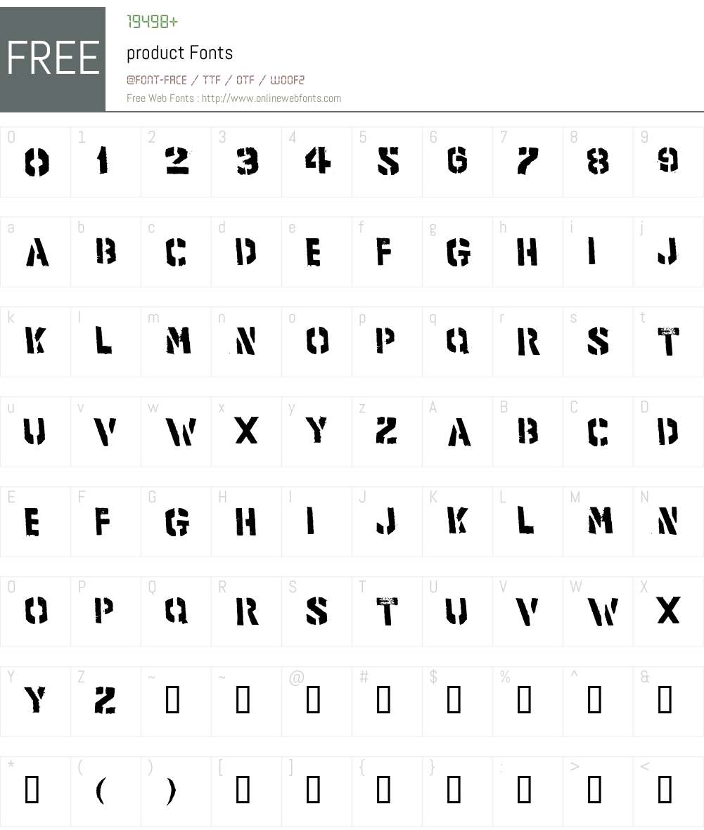 product Font Screenshots