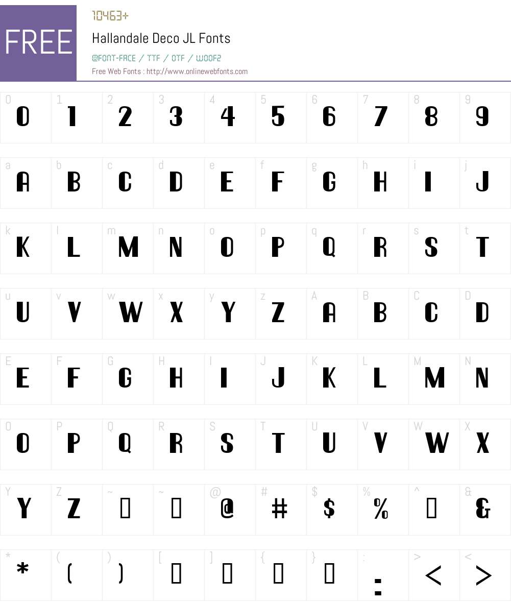 Hallandale Deco JL Font Screenshots
