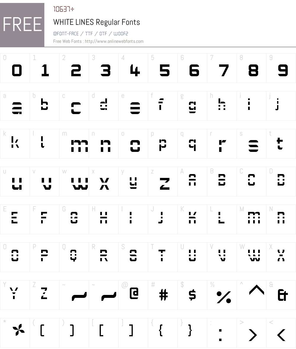 WHITE LINES Font Screenshots