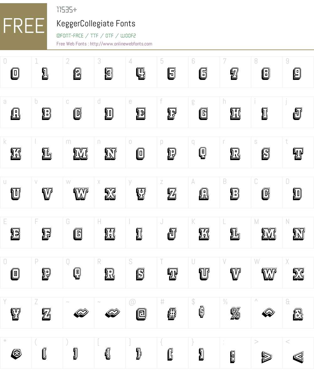 Kegger Collegiate Font Screenshots