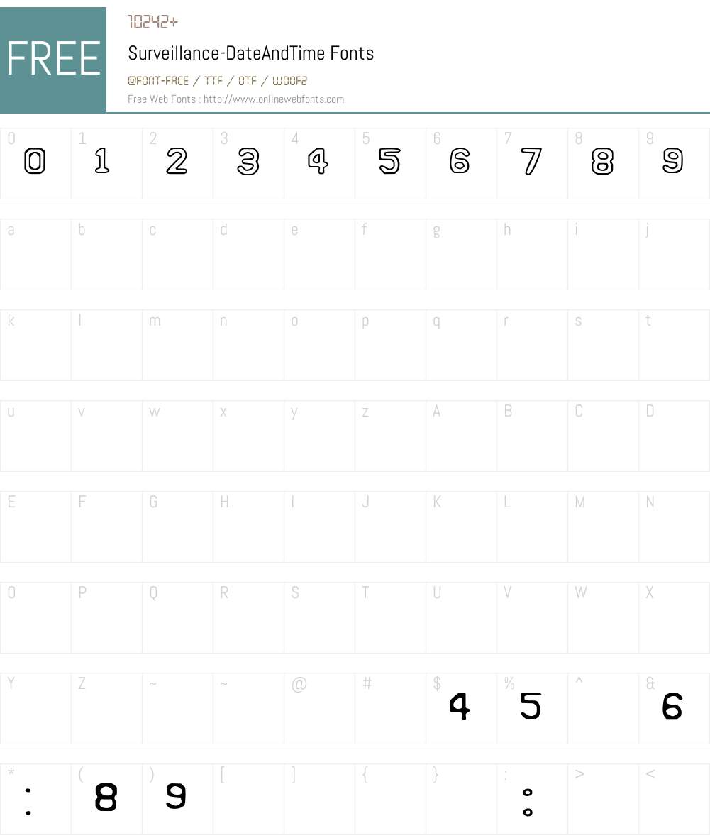 Surveillance Font Screenshots