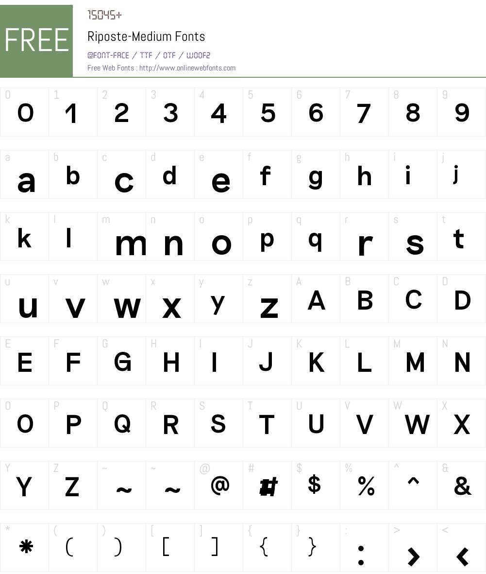 Riposte Medium Font Screenshots