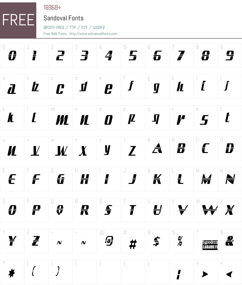 Sandoval Font Screenshots