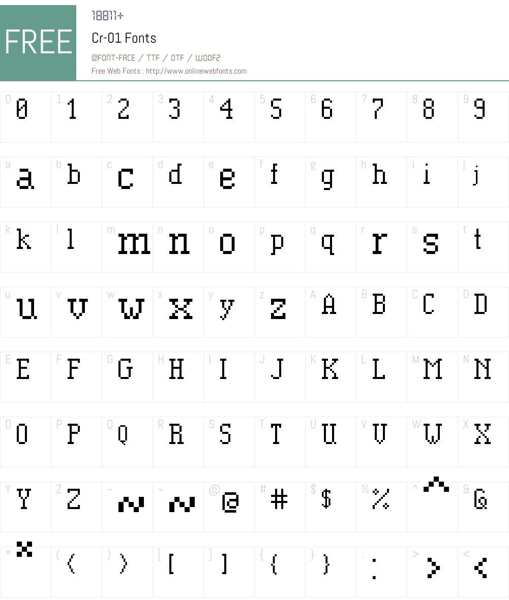 Cr-01 Font Screenshots