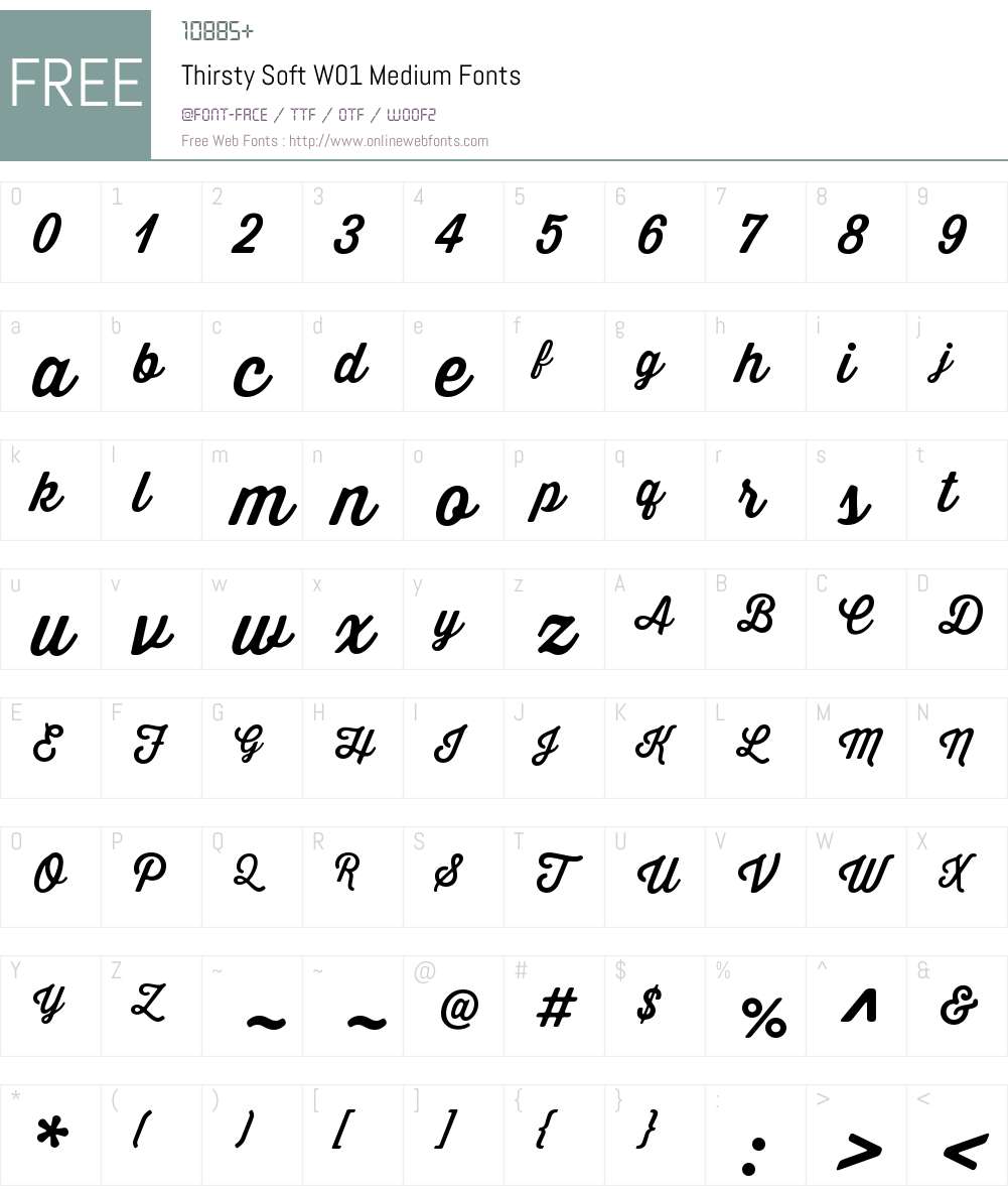 ThirstySoftW01-Medium Font Screenshots