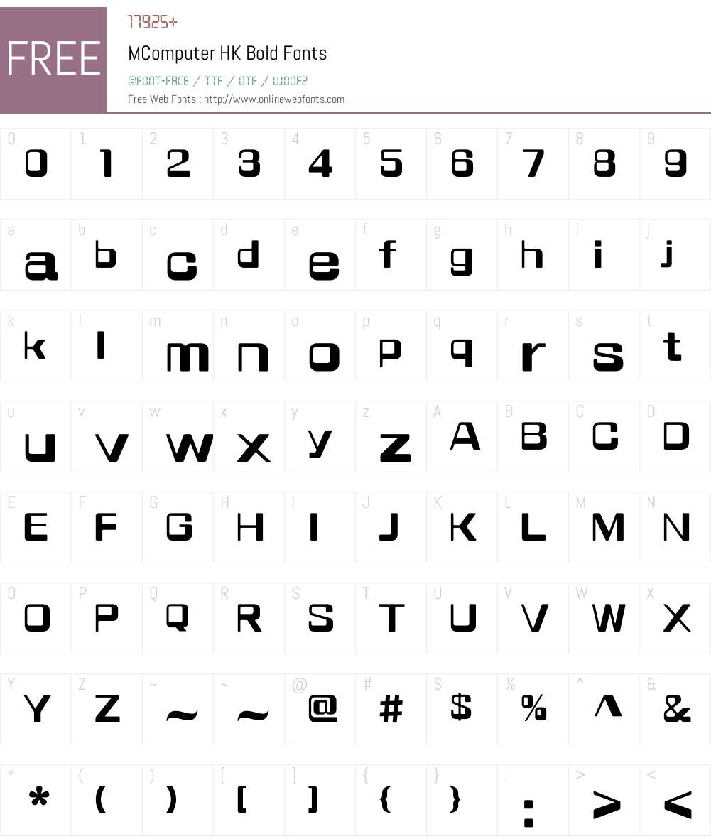 MComputer HK Font Screenshots