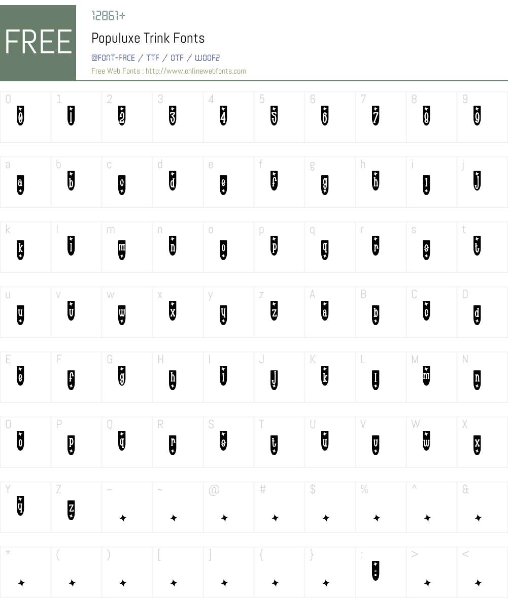Populuxe Trink Font Screenshots