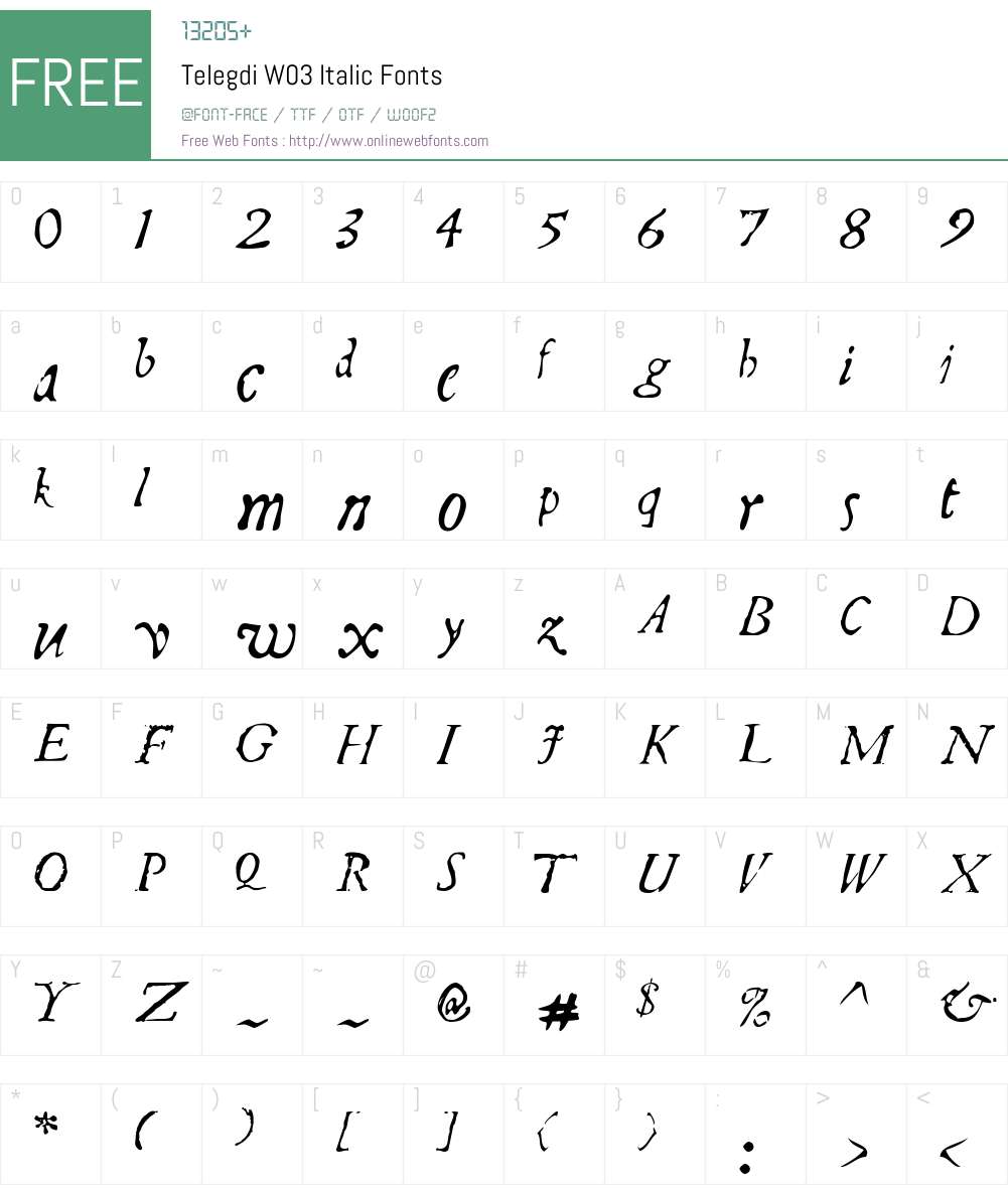 Telegdi Font Screenshots