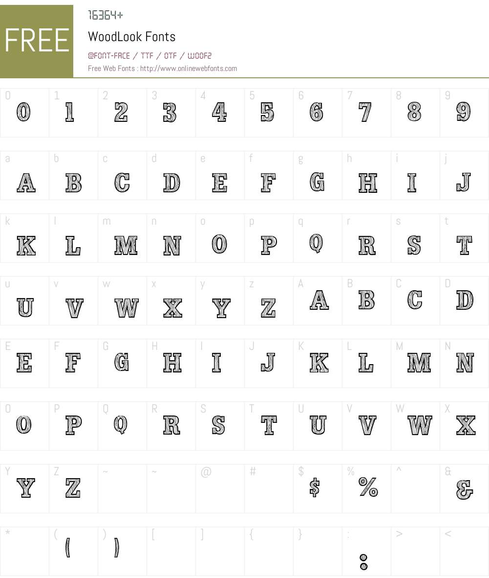 WoodLook Font Screenshots