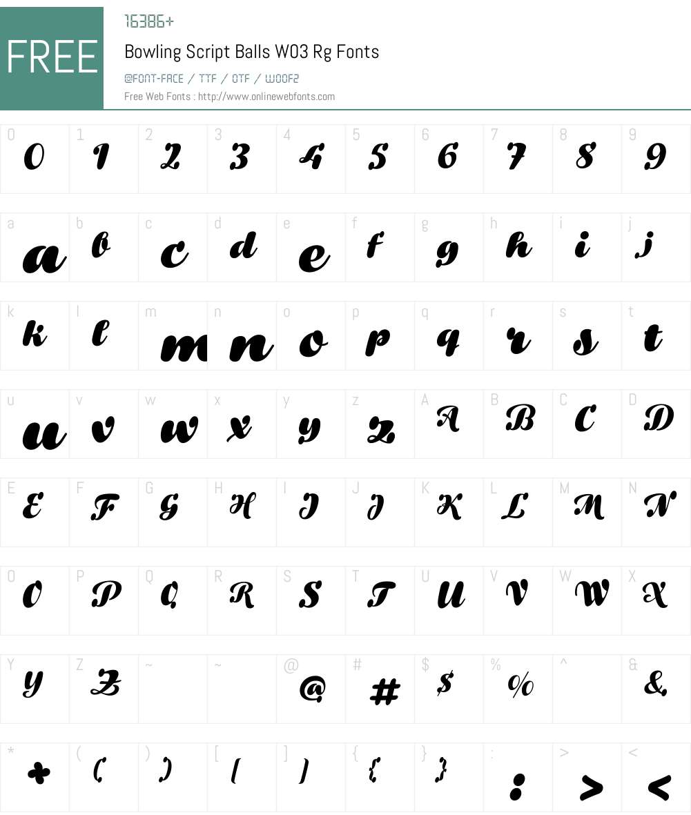 Bowling Script Font Screenshots