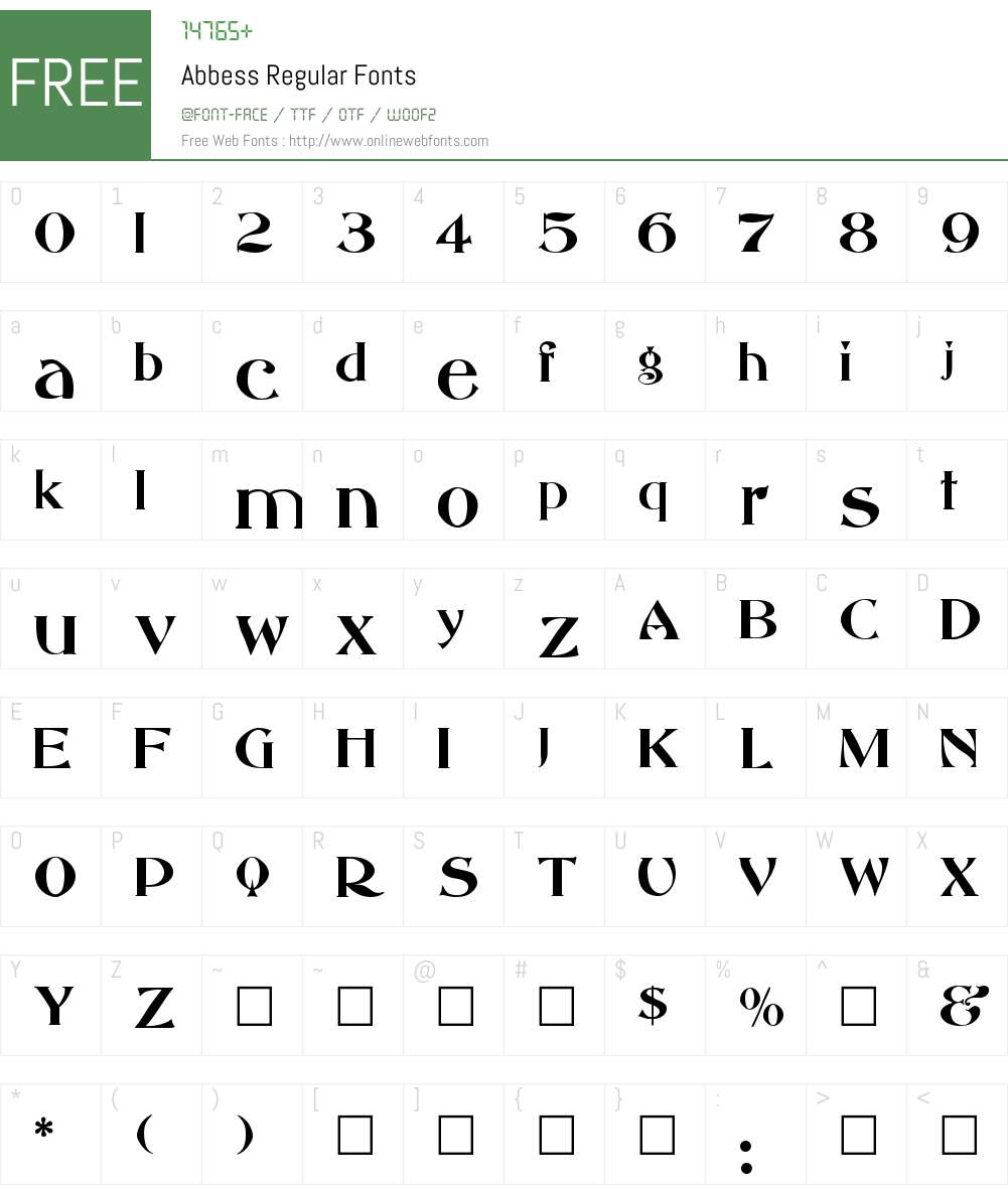 Abbess Font Screenshots