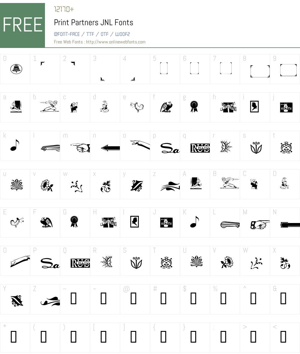 PrintPartnersJNL Font Screenshots