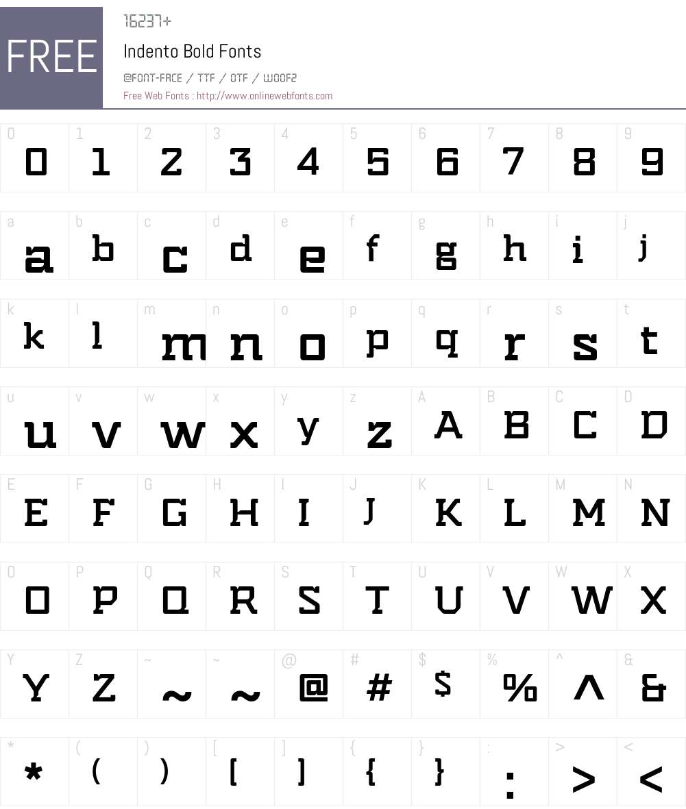 Indento Font Screenshots