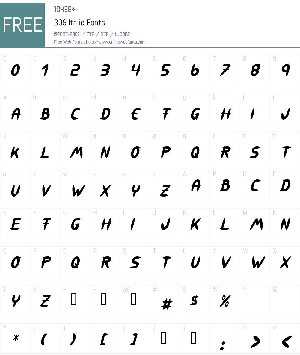 309 Font Screenshots