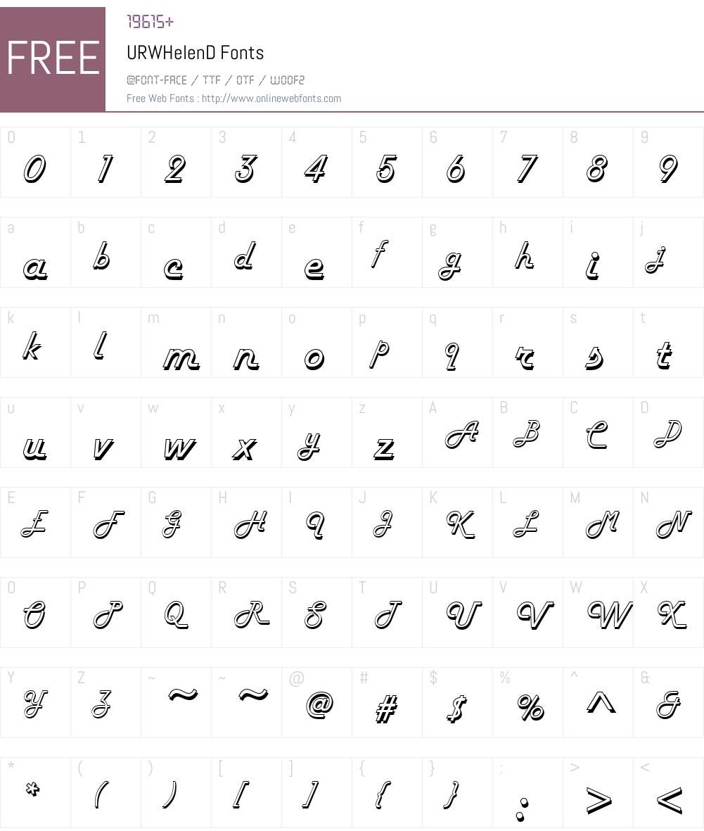 URWHelenD Font Screenshots