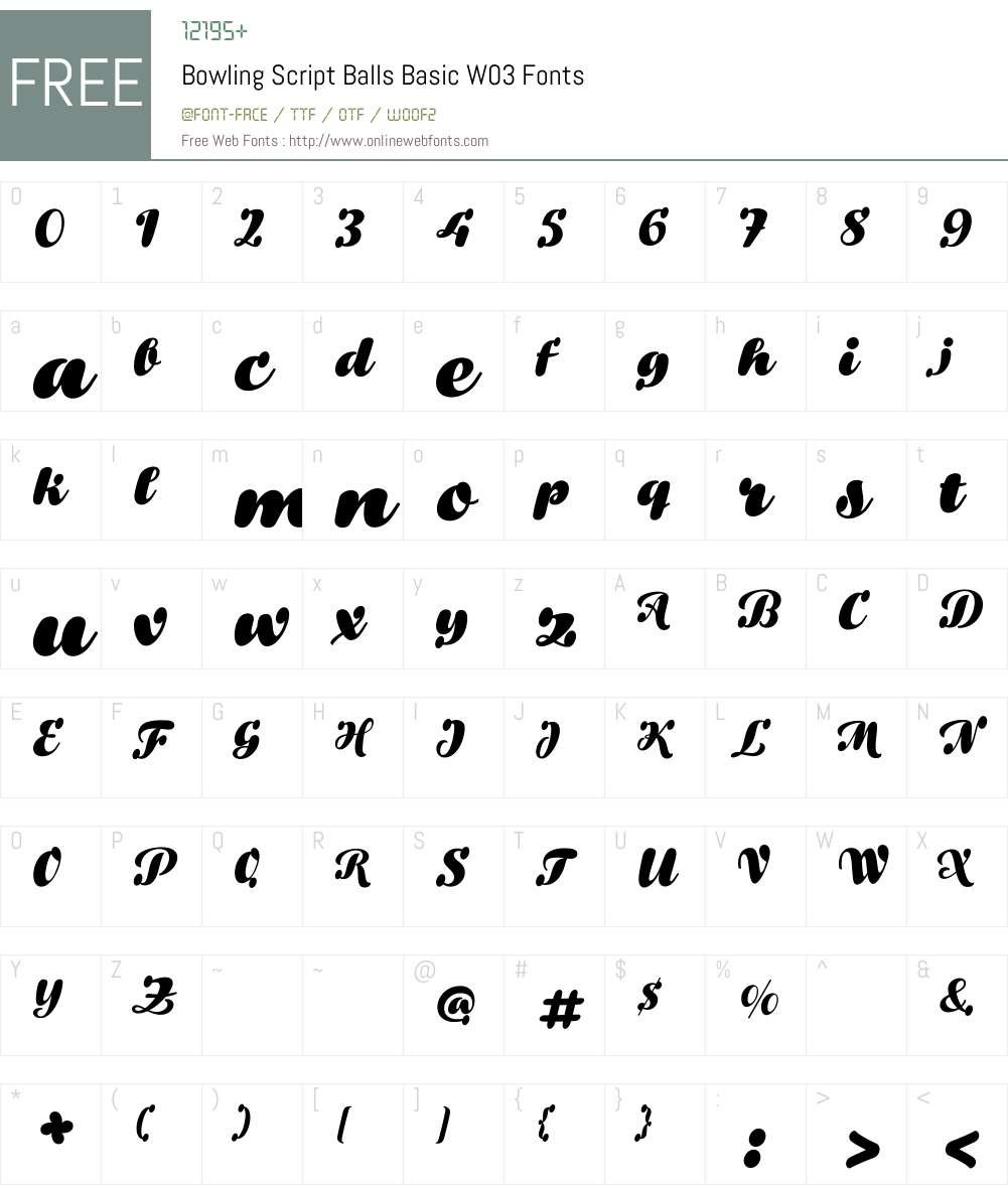 Bowling Script Font Screenshots
