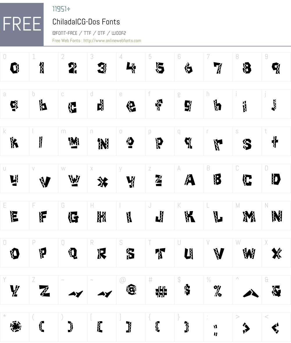 ChiladaICG Font Screenshots