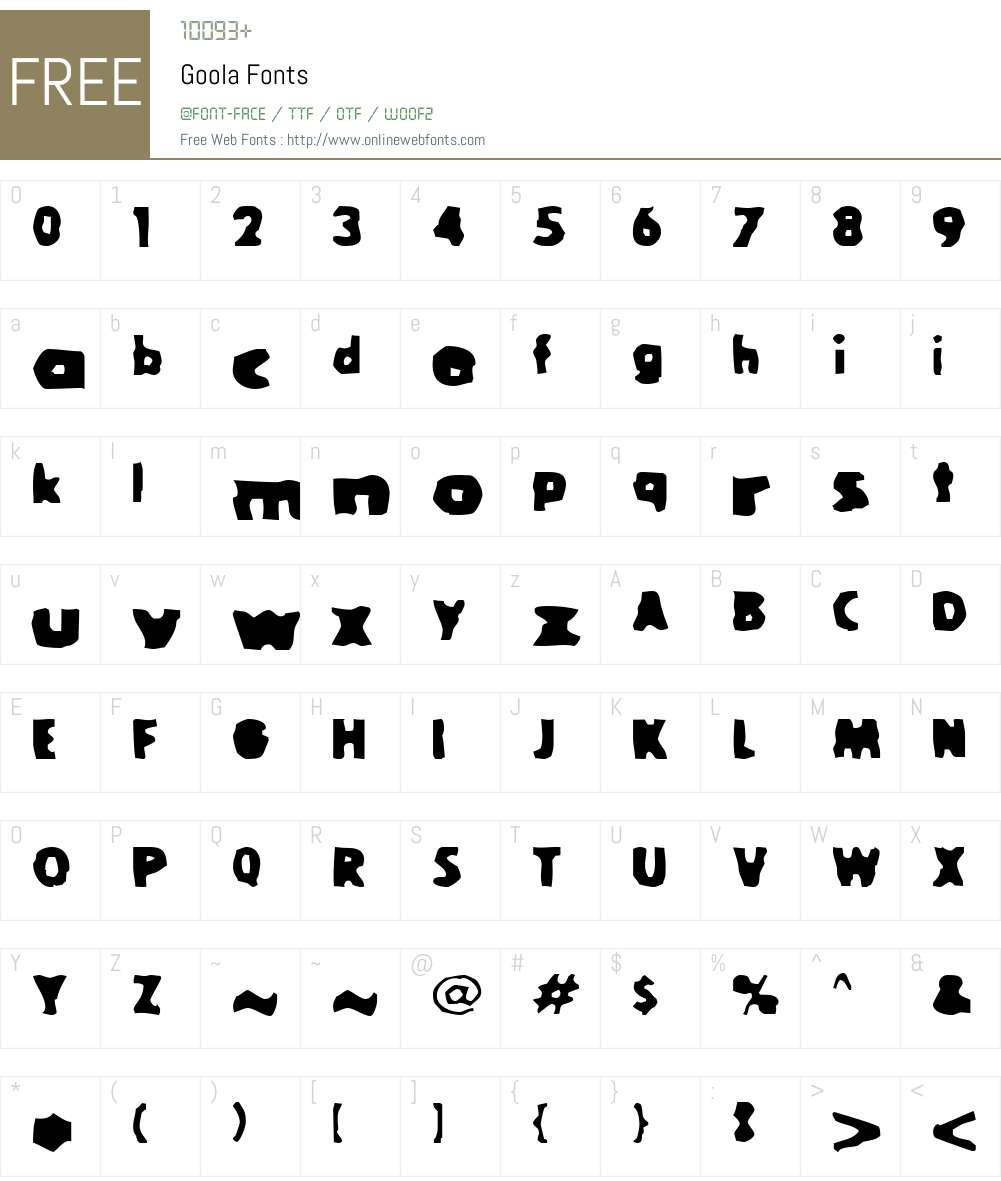 Goola Font Screenshots