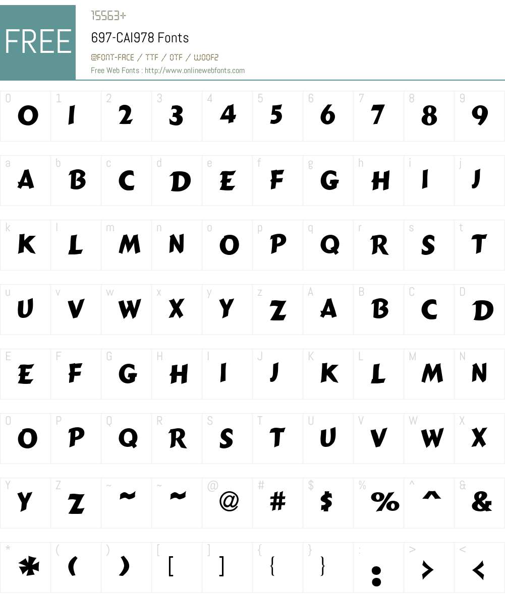697-CAI978 Font Screenshots
