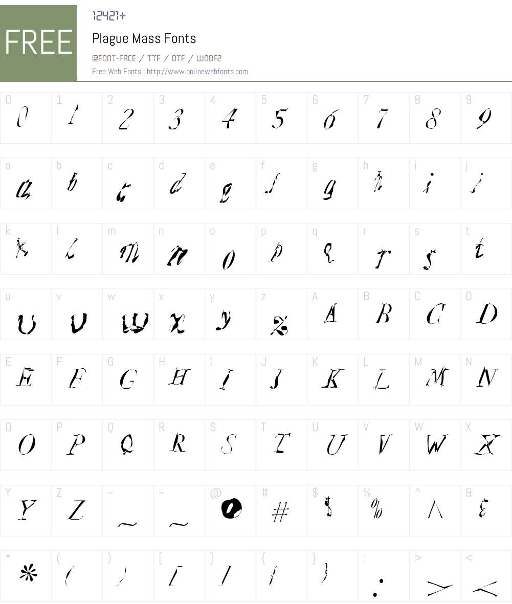 Plague Mass Font Screenshots